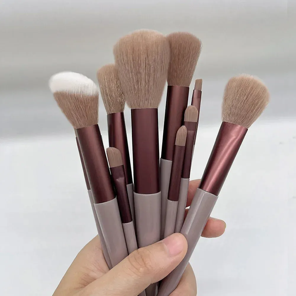 13-Piece Makeup Brushes Set - Eyeshadow, Foundation, Blush & Cosmetic Tools with Bag