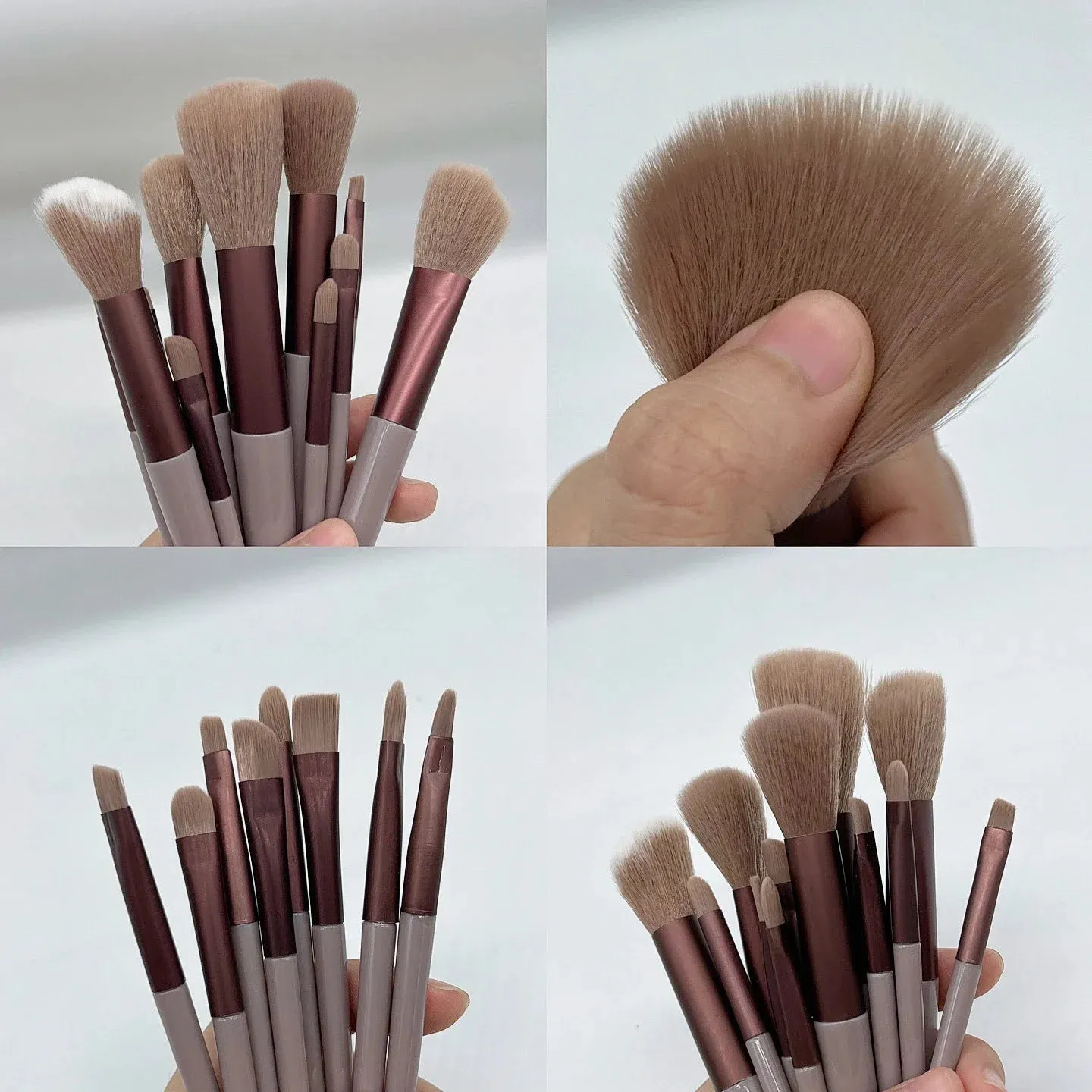 13-Piece Makeup Brushes Set - Eyeshadow, Foundation, Blush & Cosmetic Tools with Bag