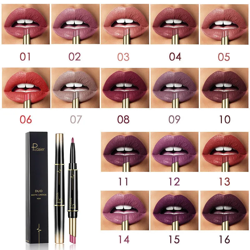 16 Color Long Lasting Lipstick   Lip Liner Combo