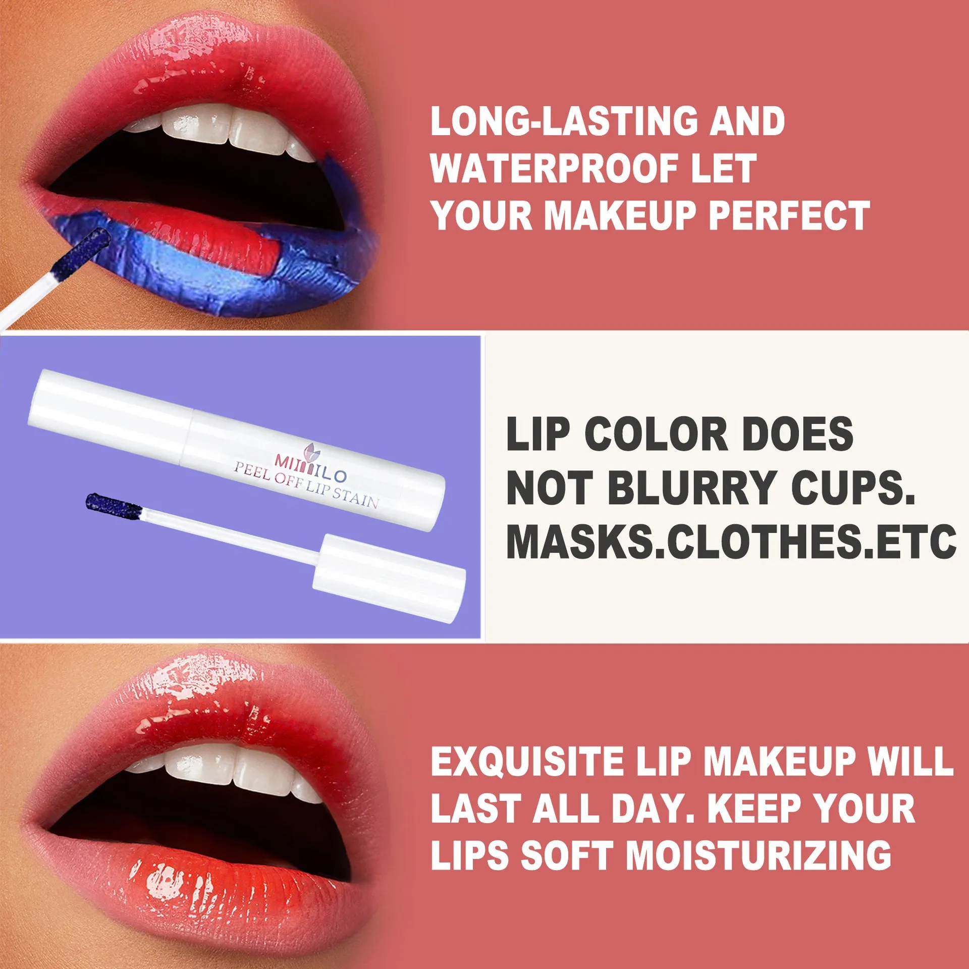 3 Colors peel off lipstick set