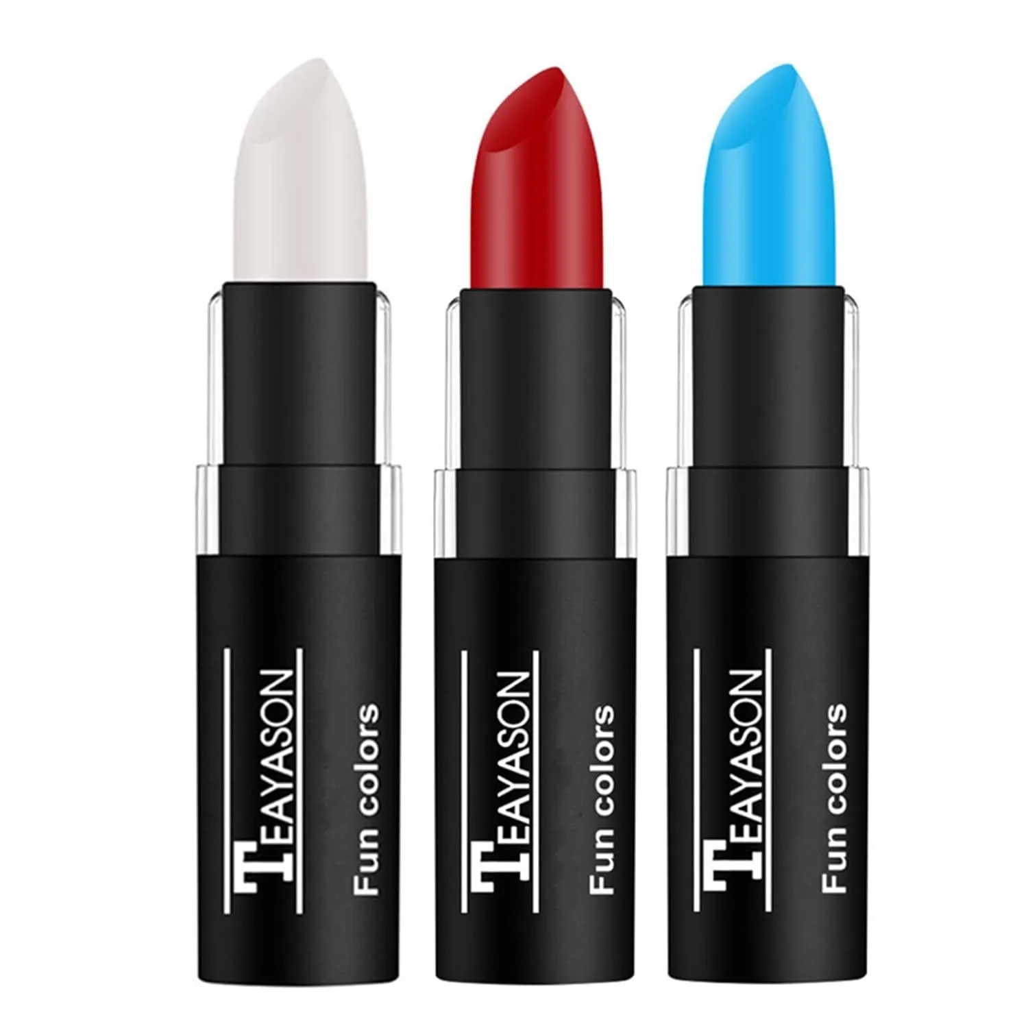 3 PCS Makeup Clown White Cream-Blendable Stick-Eye Black Sticks Face Body Paint Professional Halloween SFX Makeup,Safe Facepaint Nose&Lip Smacking for Sports Festival Make Up(White Black Red)