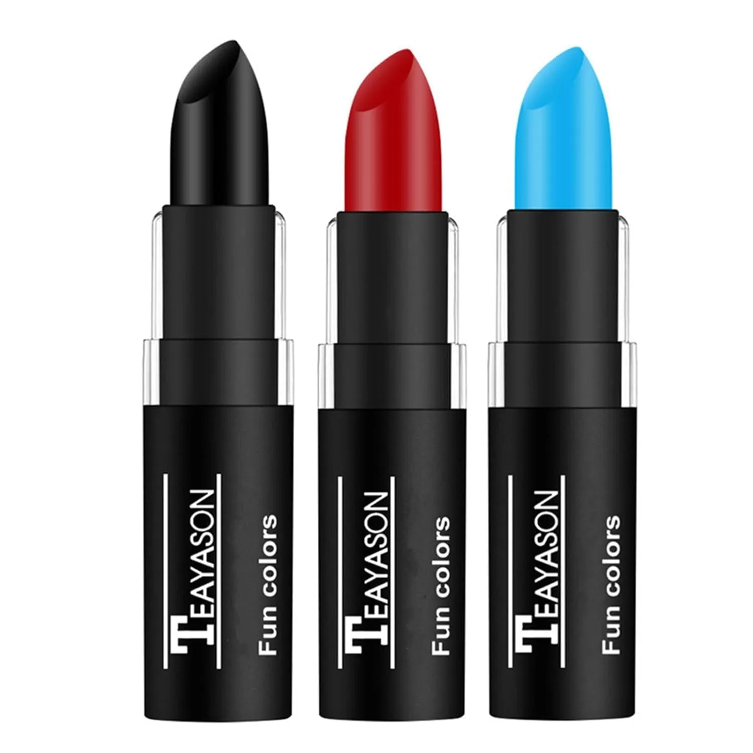 3 PCS Makeup Clown White Cream-Blendable Stick-Eye Black Sticks Face Body Paint Professional Halloween SFX Makeup,Safe Facepaint Nose&Lip Smacking for Sports Festival Make Up(White Black Red)