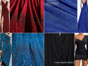 4 Way Stretch Multi Colored Glitter Spandex