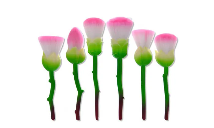 6-Piece Set: Floral  Makeup Brush Set Premium Synthetic Powder Foundation Contour Blush Brushes