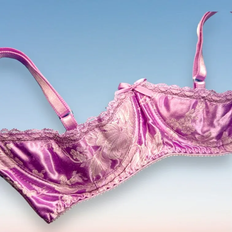 90's Embroidered Cutout Bra Top | Pastel Lilac Shimmer