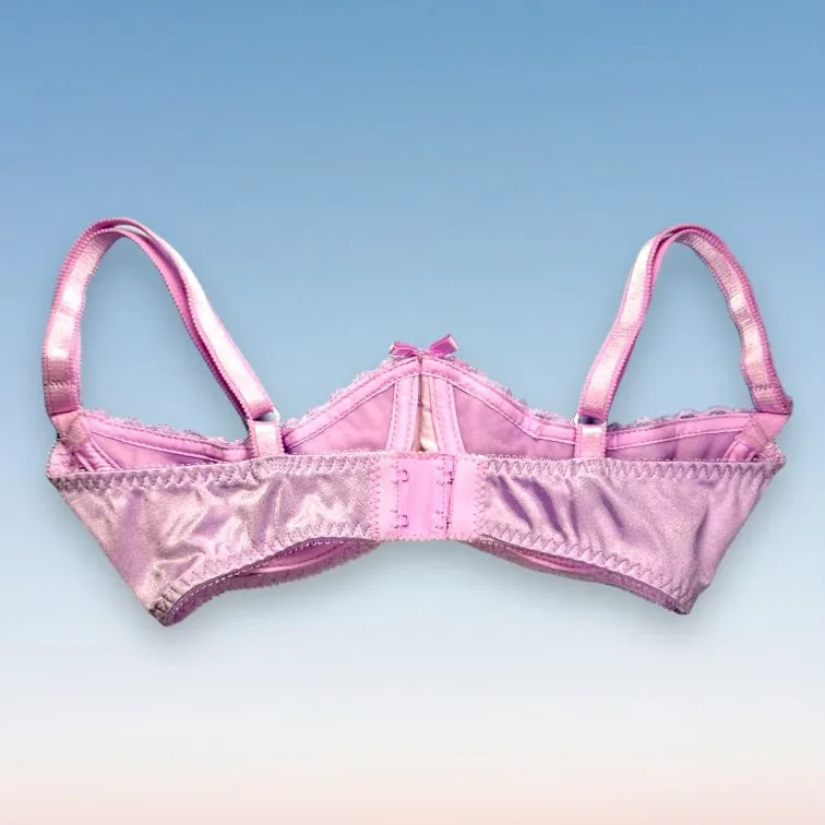 90's Embroidered Cutout Bra Top | Pastel Lilac Shimmer