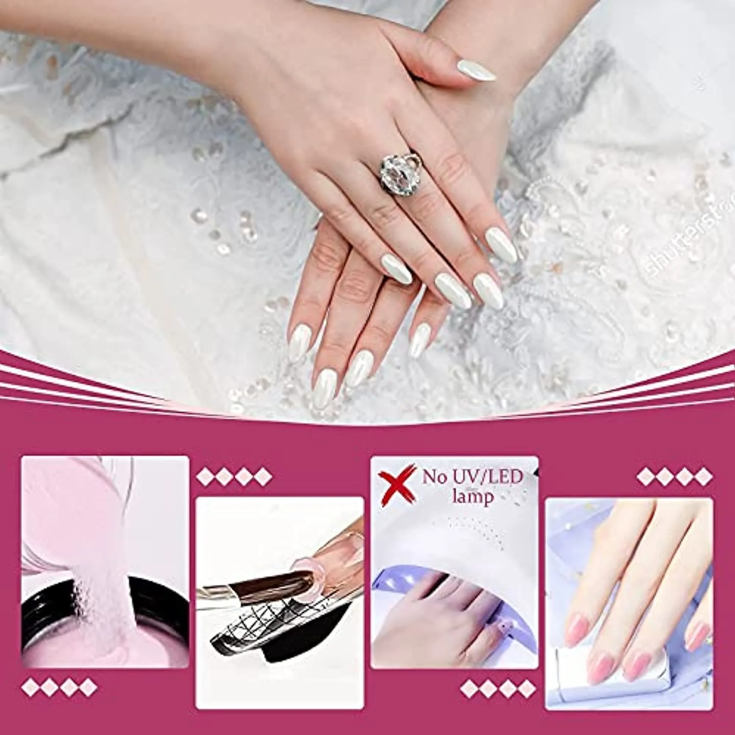 Acrylic Powder and Liquid Set, Eleanore's Diary Nail Powder Extension Set with Liquid Monomer Base Coat Top Coat Acrylic Nail Brush Nail Forms Nail File, 3 Colors Nail Powder Kit, Gift for Women