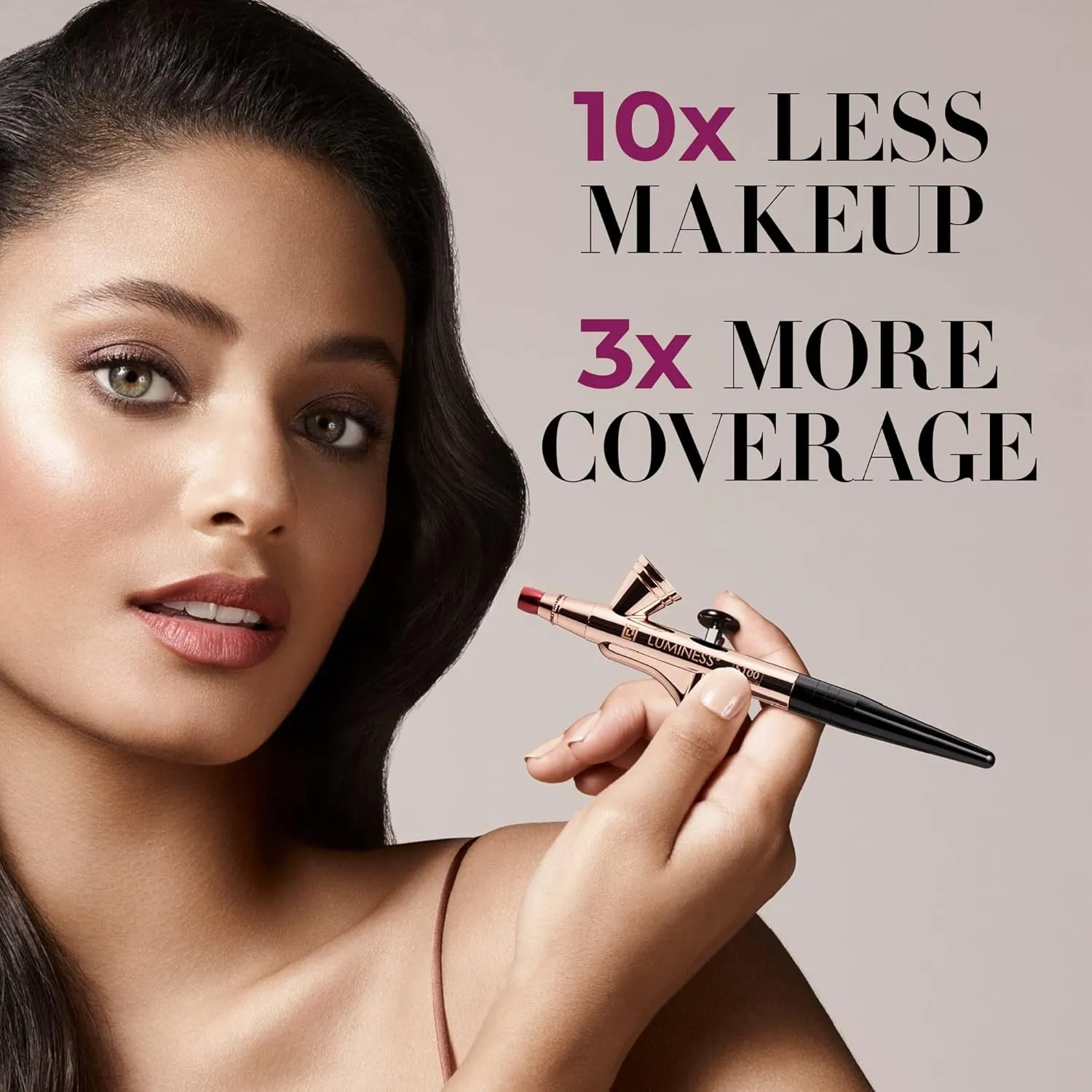 Air Icon Pro Airbrush System with 4-Piece Foundation Starter Kit, Medium Coverage - Quick, Easy & Long Lasting Application - Includes Silk 4-In-1 Foundation, Highlighter and Blush