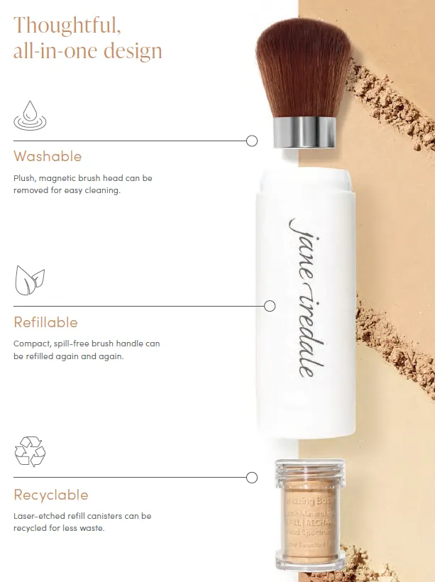 Amazing Base Loose Mineral Powder Foundation Refillable Brush (includes 2 refills!)