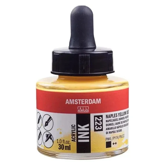 Amsterdam Acrylic Inks 30ml - Naples Yellow Deep