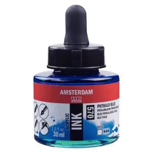 Amsterdam Acrylic Inks 30ml - Phthalo Blue