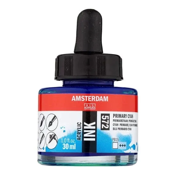 Amsterdam Acrylic Inks 30ml - Primary Cyan