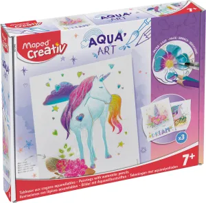 Aqua'Art Unicorn Metallized Watercolor Drawings 14 Piece Kit