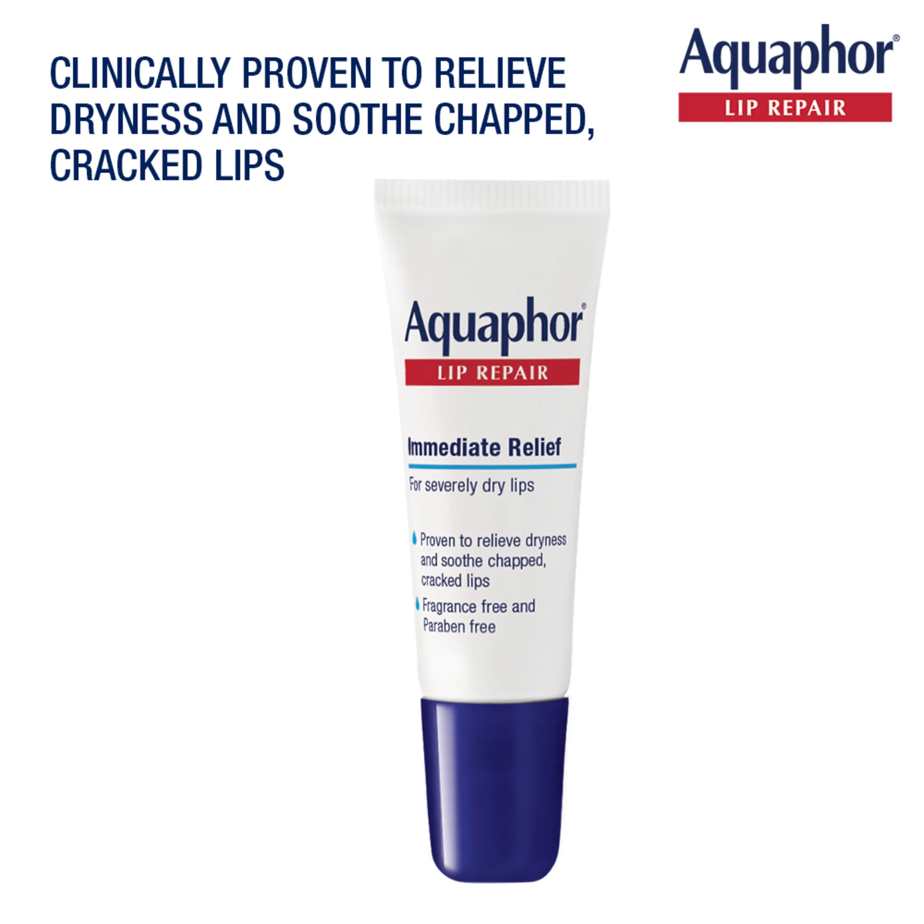 Aquaphor Lip Repair Ointment - Long-lasting Moisture to Soothe Dry Chapped Lips