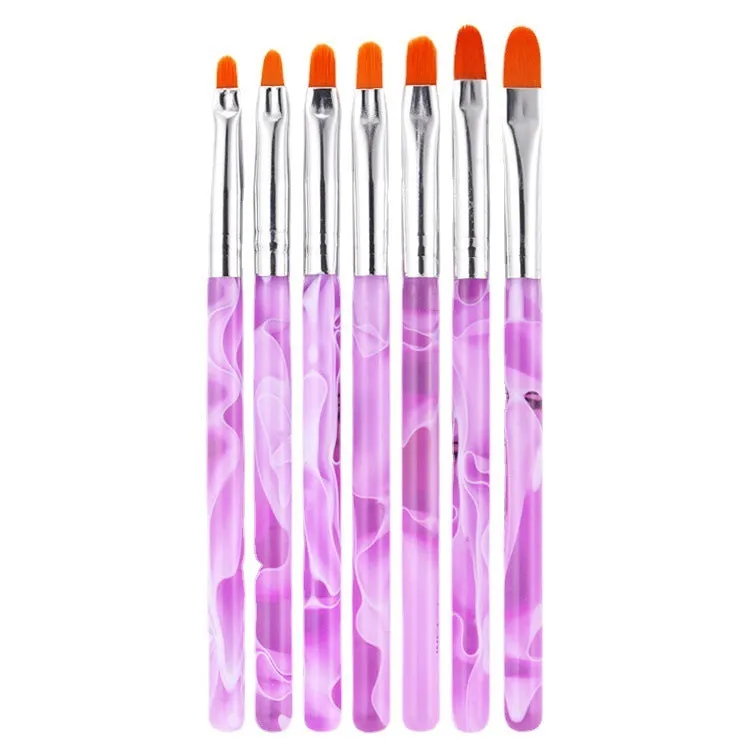 Artificial Nails Broad Brush Comprising A Row Of Penshaped Brushes Phototherapy Nail Brush 7 Pack