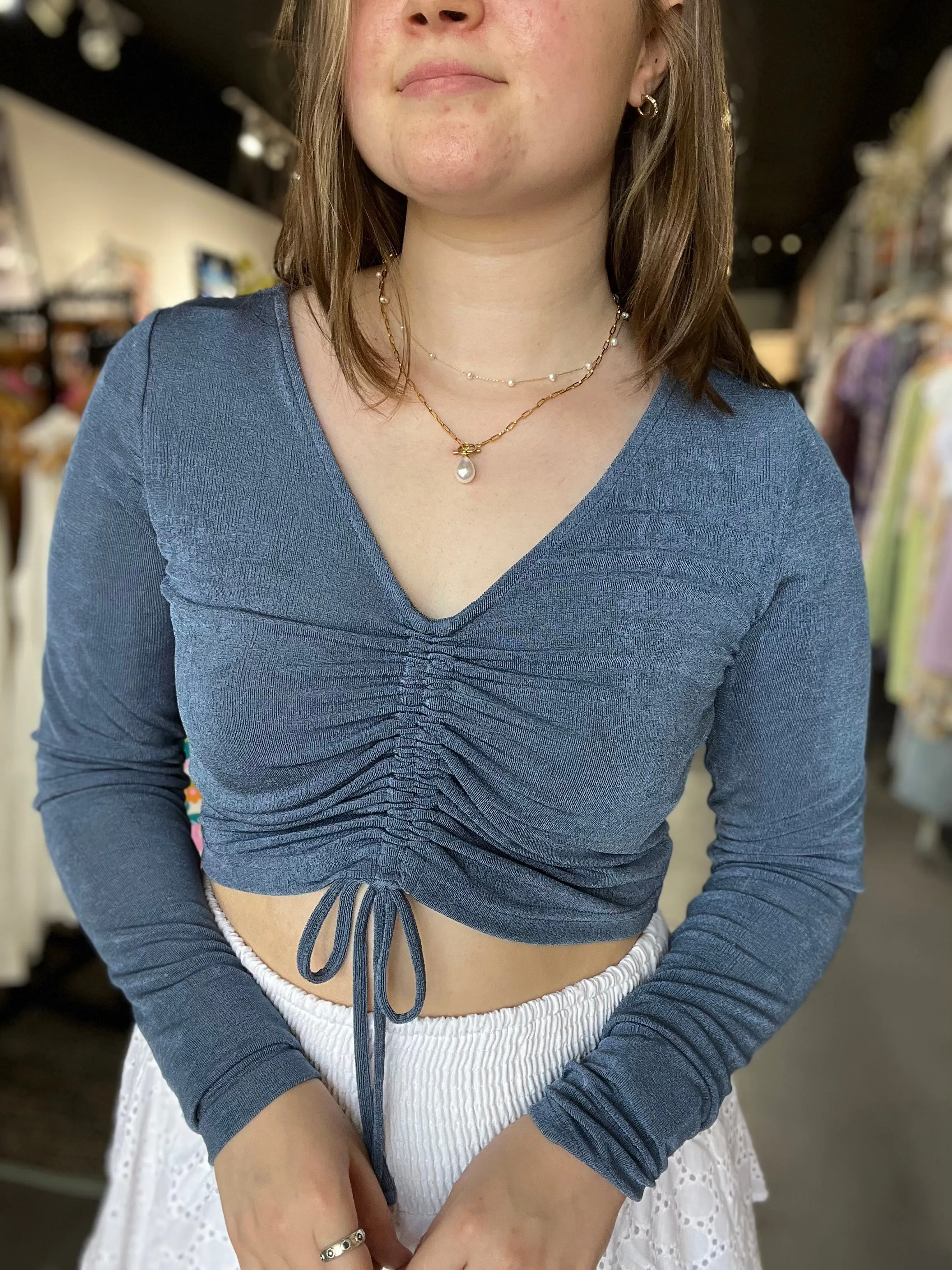 Azra Top - Slate Blue