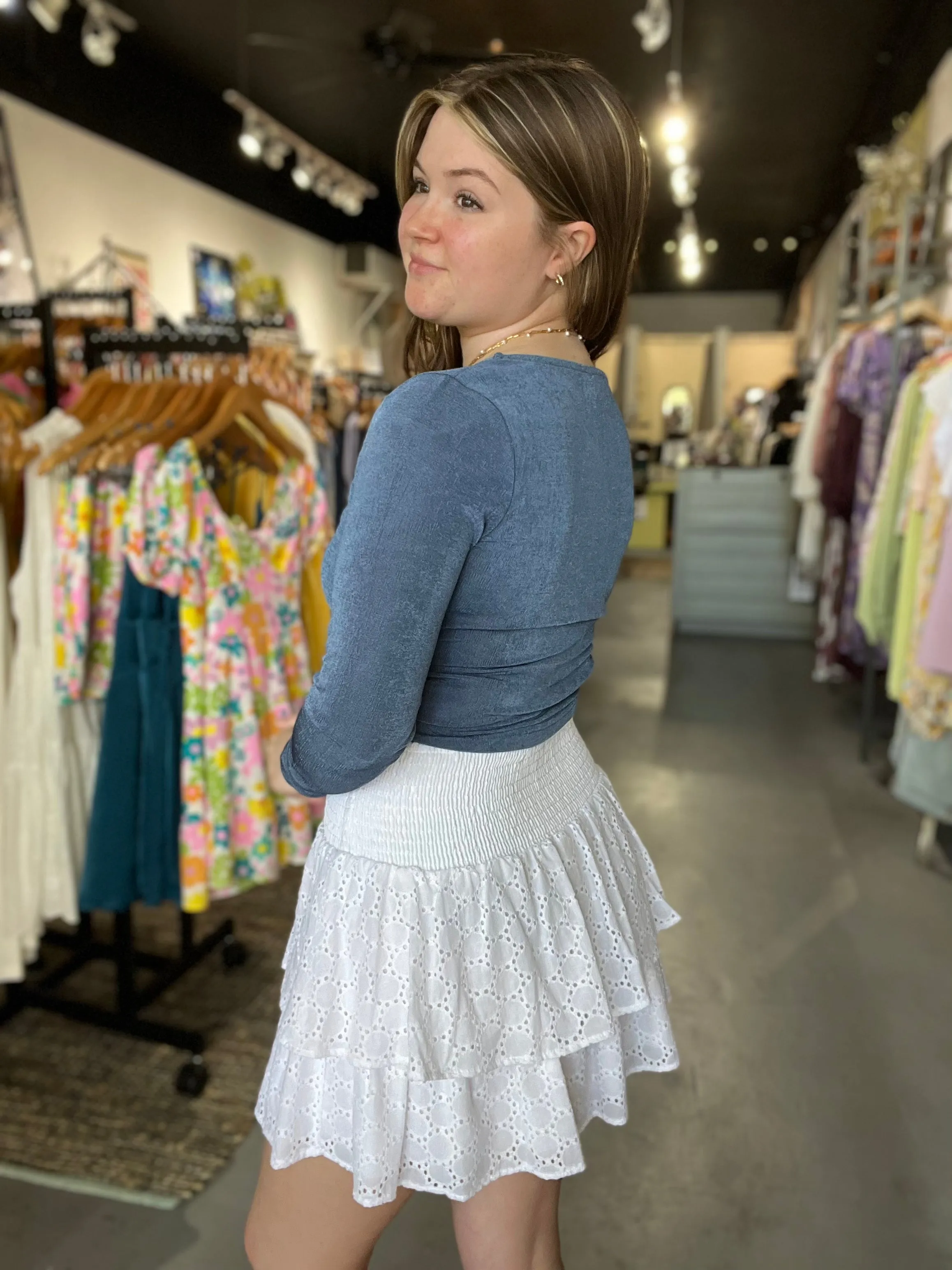 Azra Top - Slate Blue