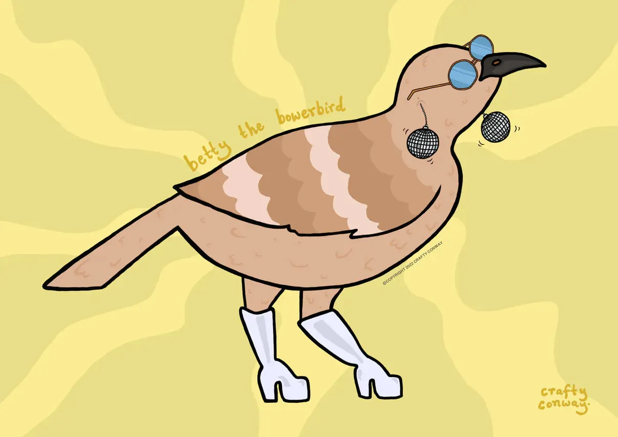 Betty the Bowerbird A3 Gloss