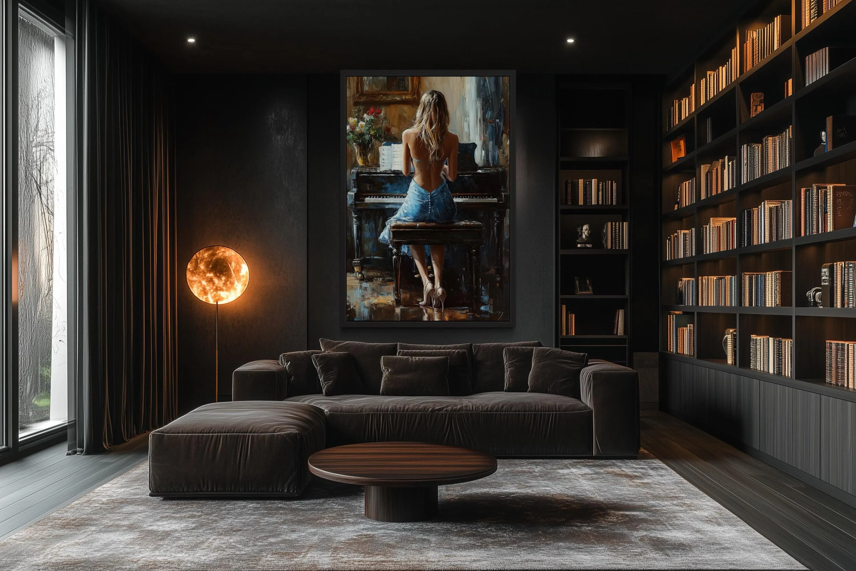 Blonde Woman Playing Piano Wall Art