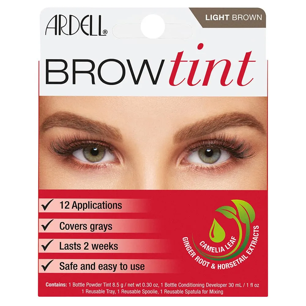 Brow Tint Medium Brown, Longer-Lasting, Semi-Permanent Brow Dye, with Natural Extracts, Complete Brow Tinting Kit, 1 Pack