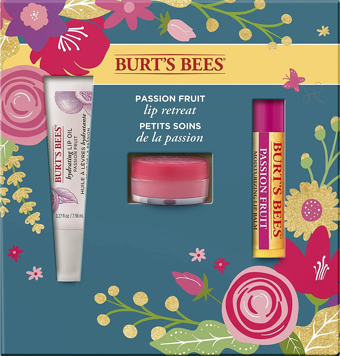 Burt's Bees Gift Set, 5 Essential Prodcuts, Deep Cleansing Cream, Hand Salve, Body Lotion, Foot Cream & Lip Balm, Travel Size
