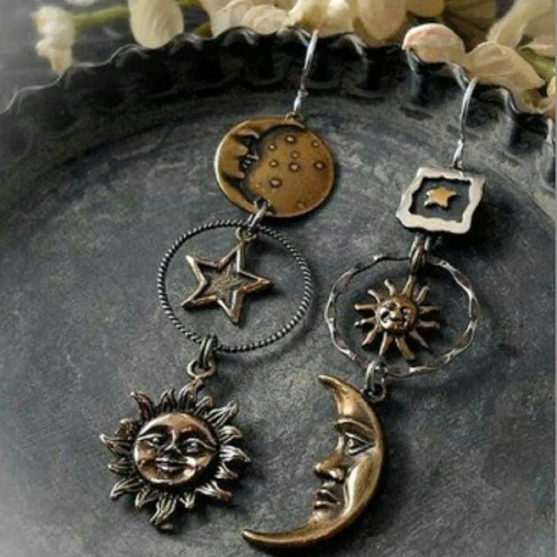 Celestial Glow Star, Sun & Moon Earrings