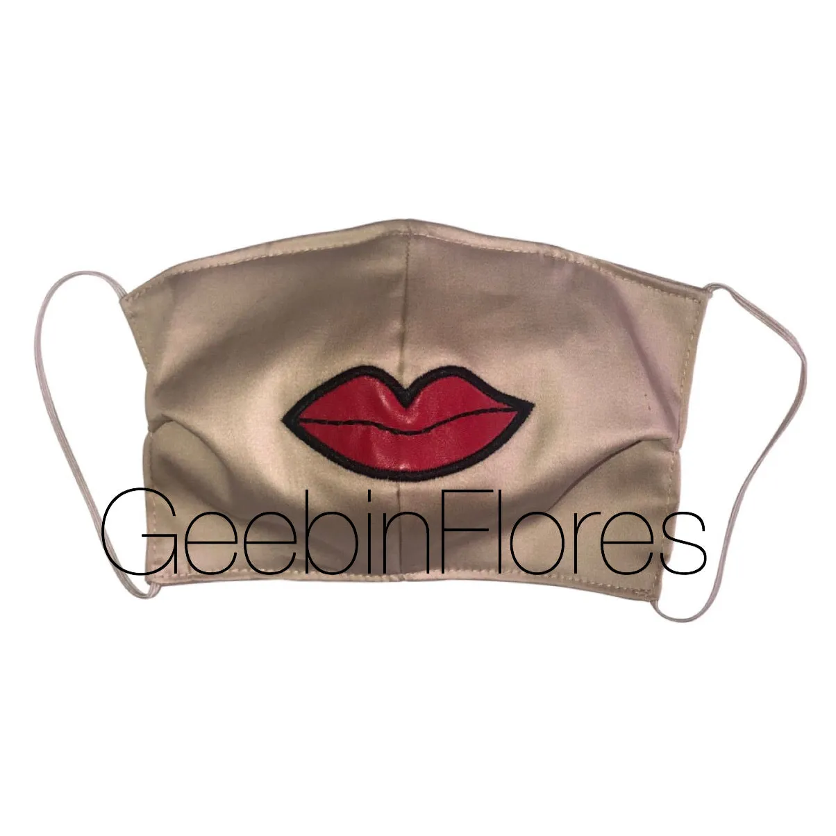 Champagne/Red Lip Face Mask