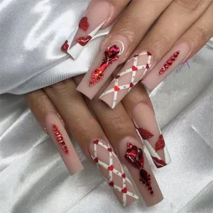 Coffin Red lip stripes Diamonds