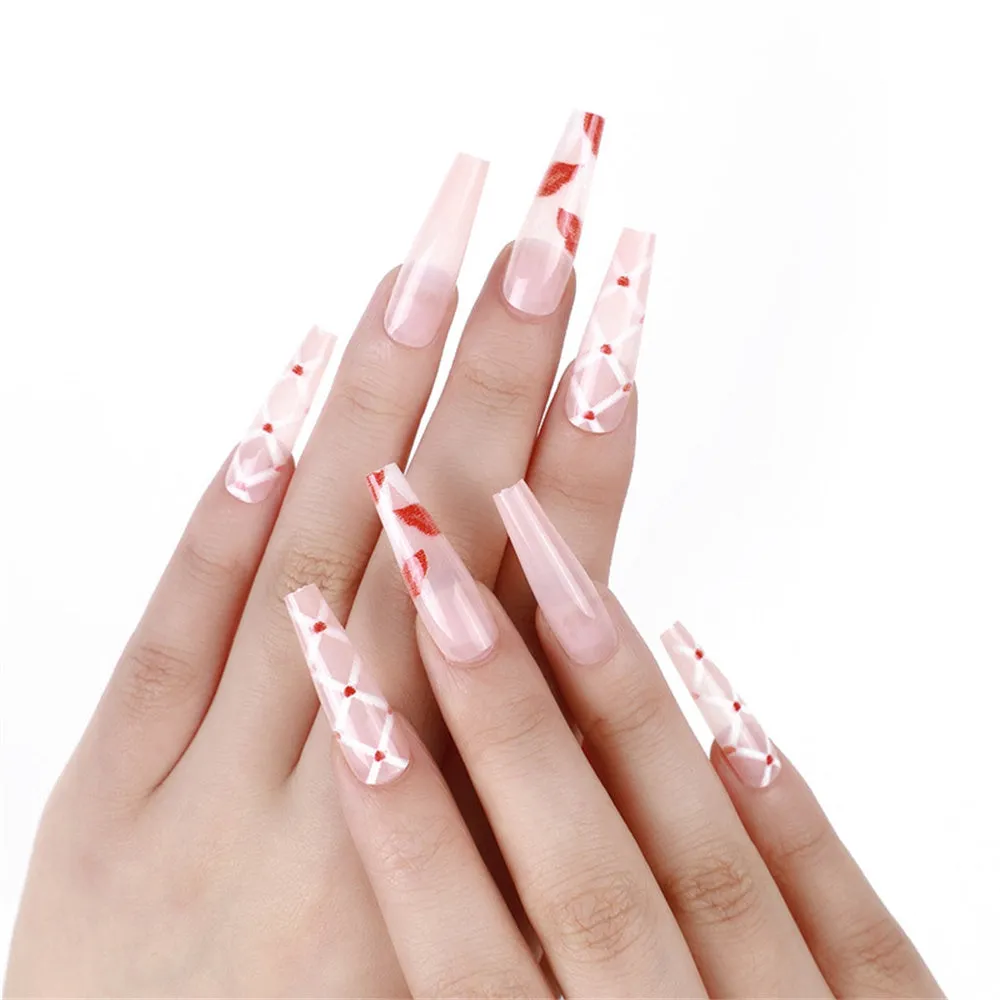 Coffin Red lip stripes Diamonds