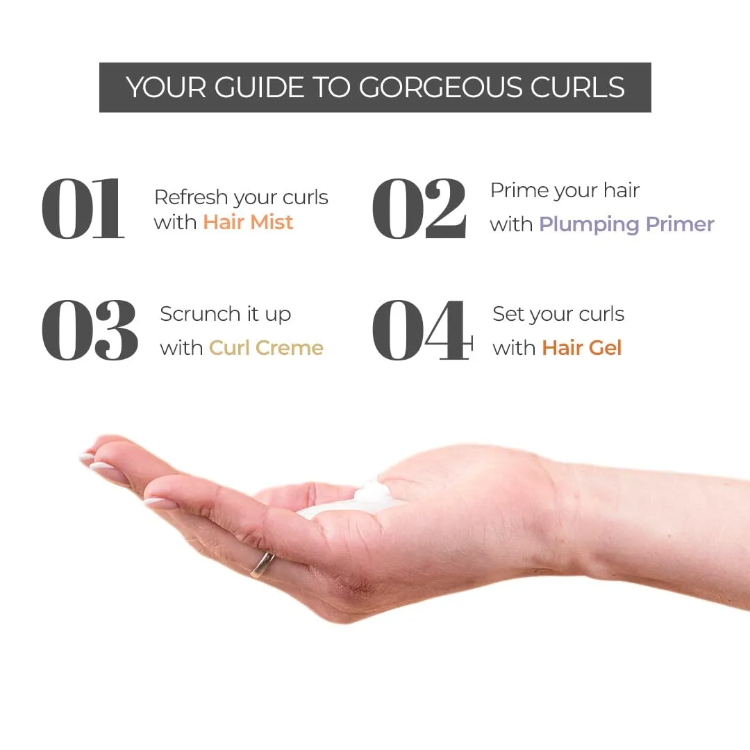 Curly Hair Essentials Set, Curly hair cream, Hair gel light, Plumping primer & Refresher mist, Hair care products for women created by Savio for Prolixr