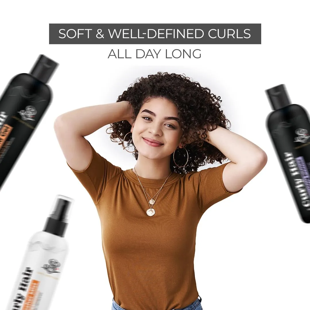 Curly Hair Plumping Primer, Gel Light and Refresher Mist Set | Frizzy and Curly Hair Products | Hair care for curly hair | Magic hair care for curls | Created by Savio John Pereira (pack of 3)