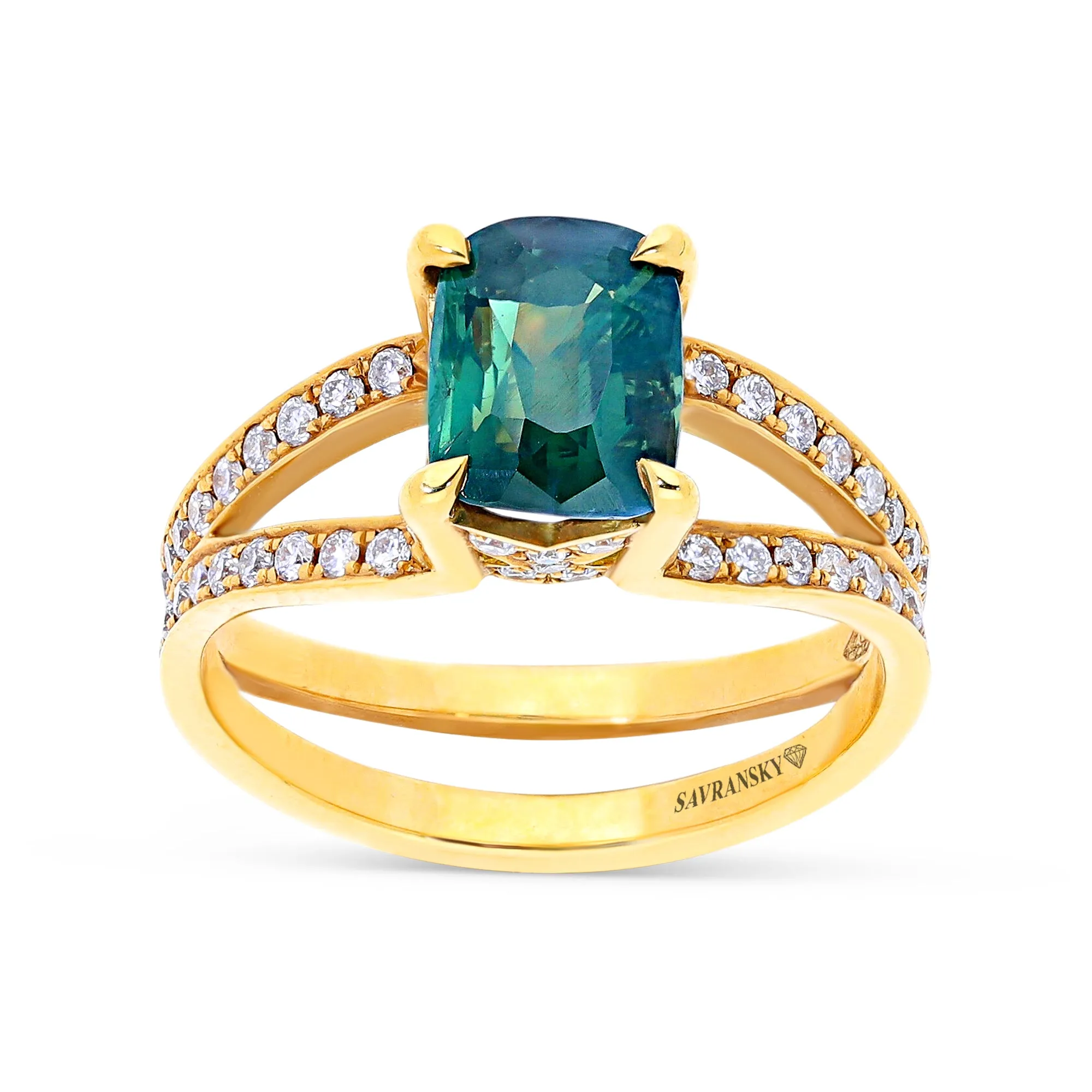 Cushion Cut Natural Alexandrite Ring