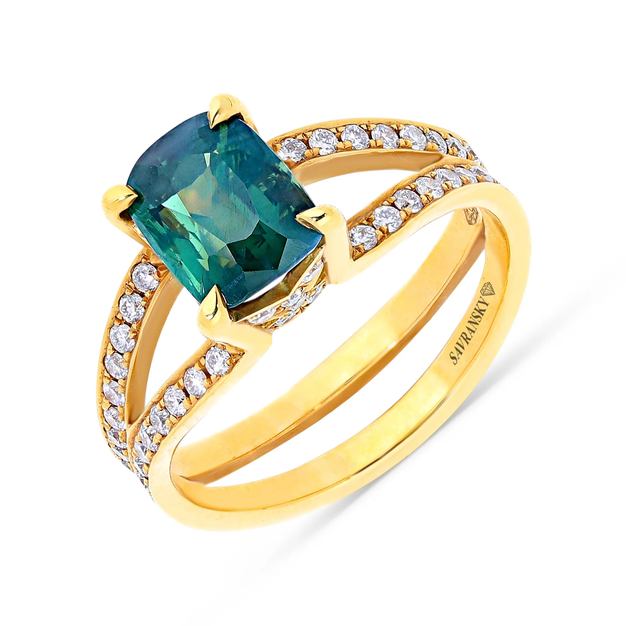 Cushion Cut Natural Alexandrite Ring