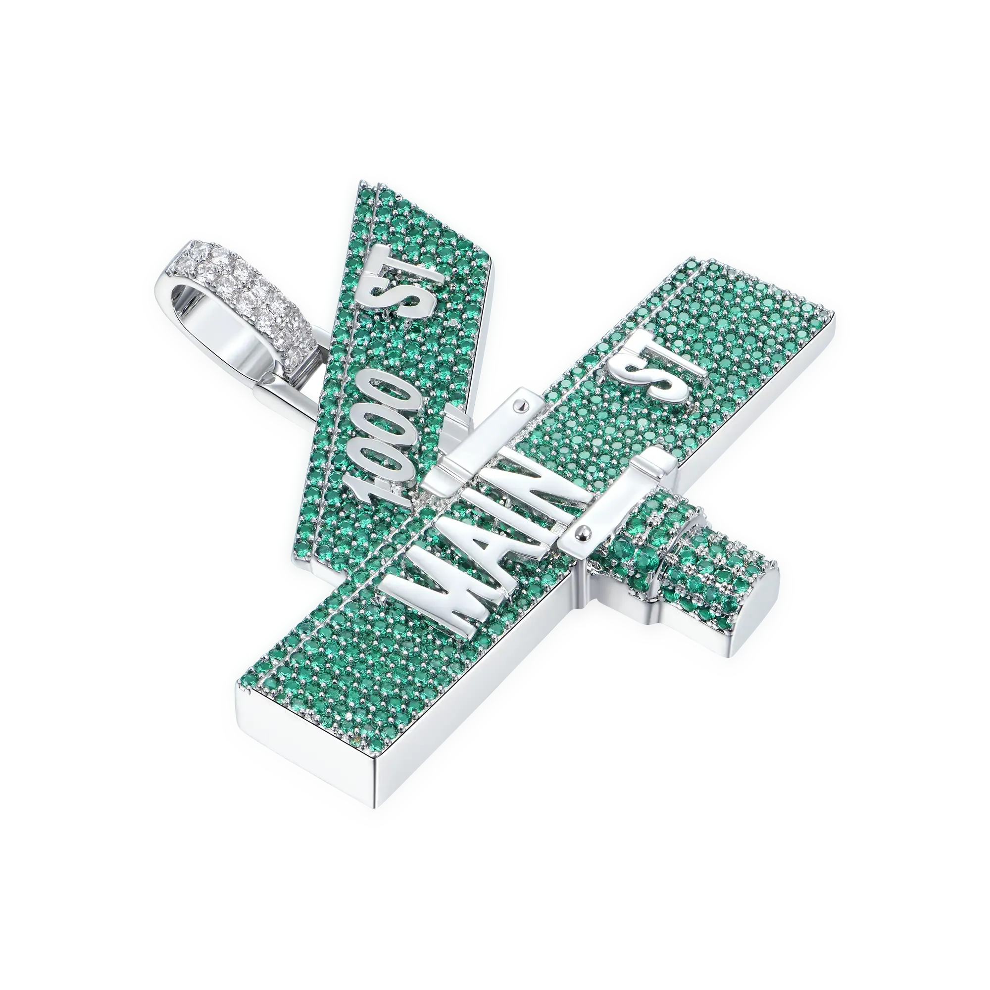 Custom Iced Street Sign Pendant