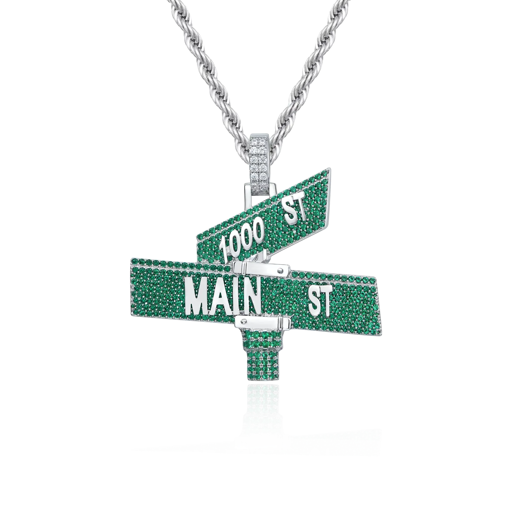 Custom Iced Street Sign Pendant