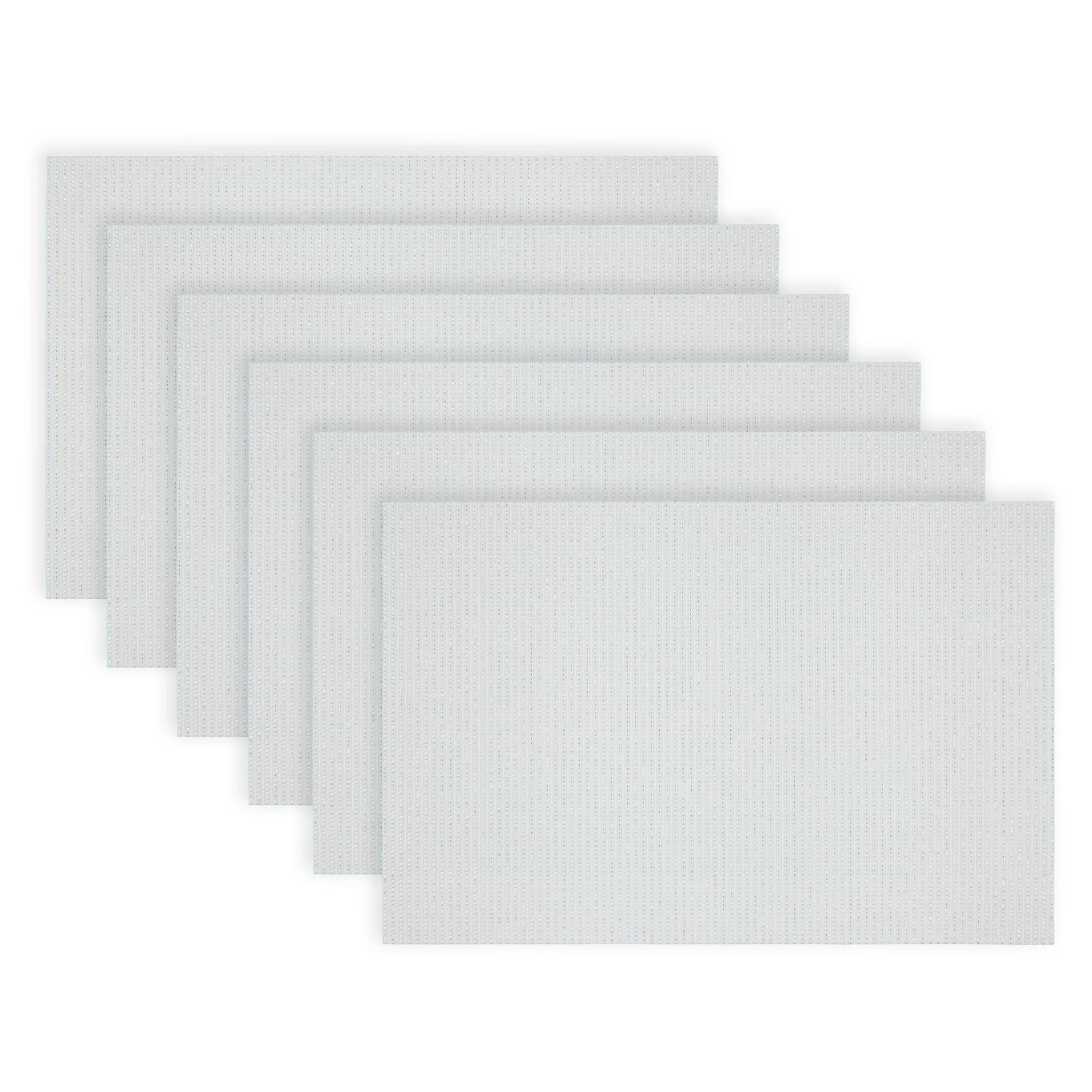 Dainty Home Natural Shimmer Woven Lurex Textilene Crossweave With Embedded Lurex Reversible 13" x 19" Rectangular Placemats