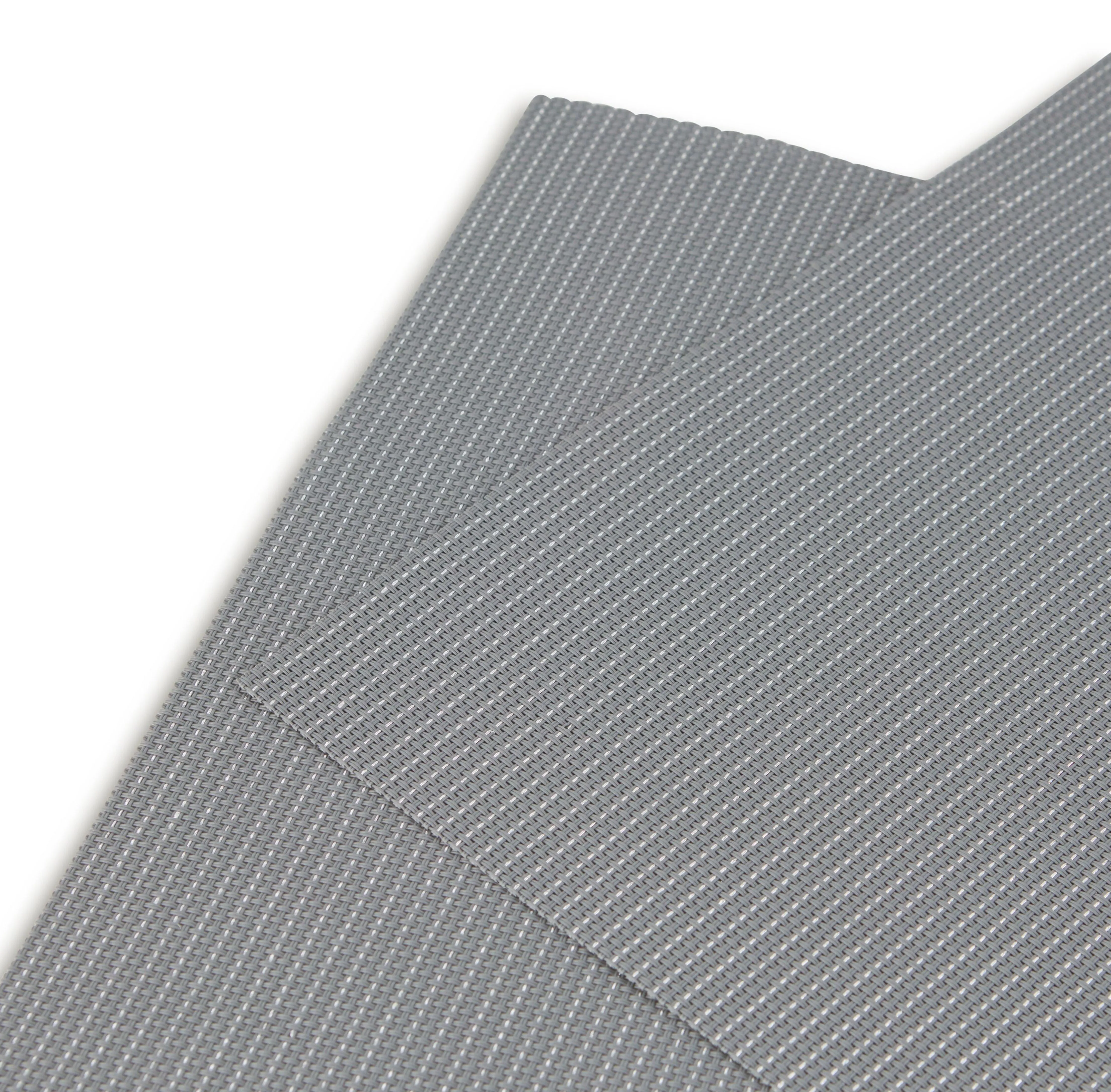 Dainty Home Natural Shimmer Woven Lurex Textilene Crossweave With Embedded Lurex Reversible 13" x 19" Rectangular Placemats