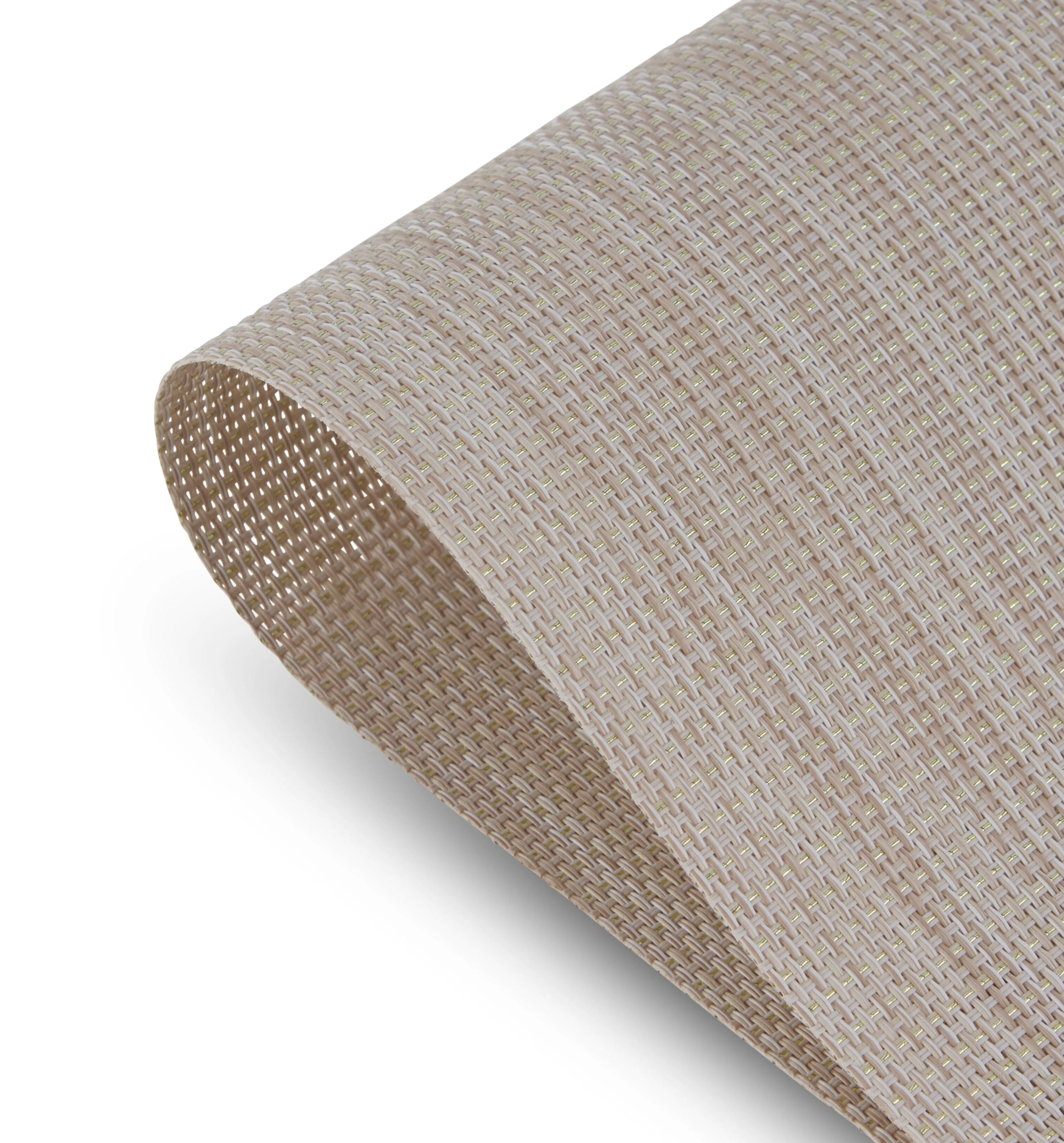Dainty Home Natural Shimmer Woven Lurex Textilene Crossweave With Embedded Lurex Reversible 13" x 19" Rectangular Placemats