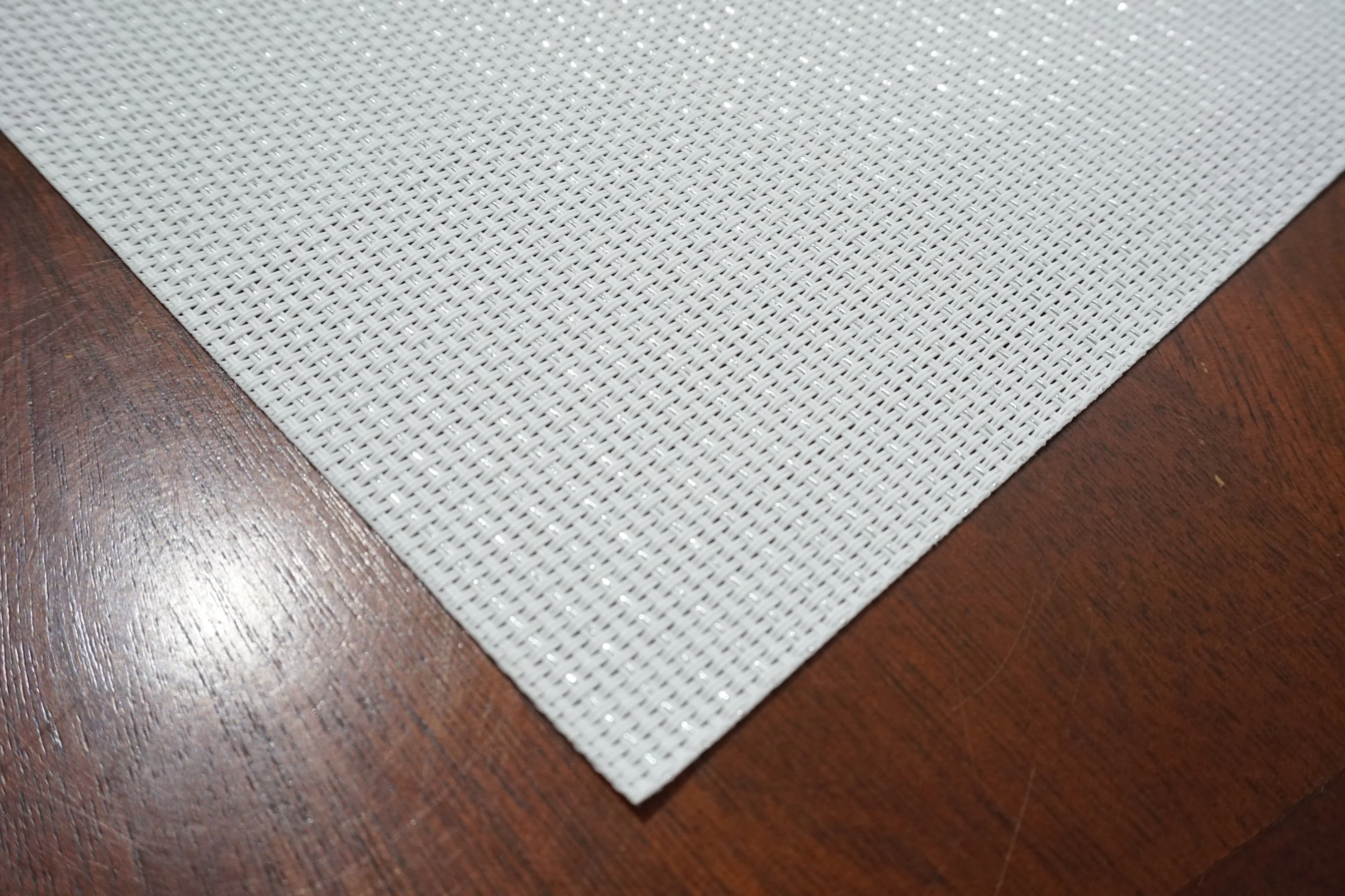 Dainty Home Natural Shimmer Woven Lurex Textilene Crossweave With Embedded Lurex Reversible 15" x 15" Square Placemats