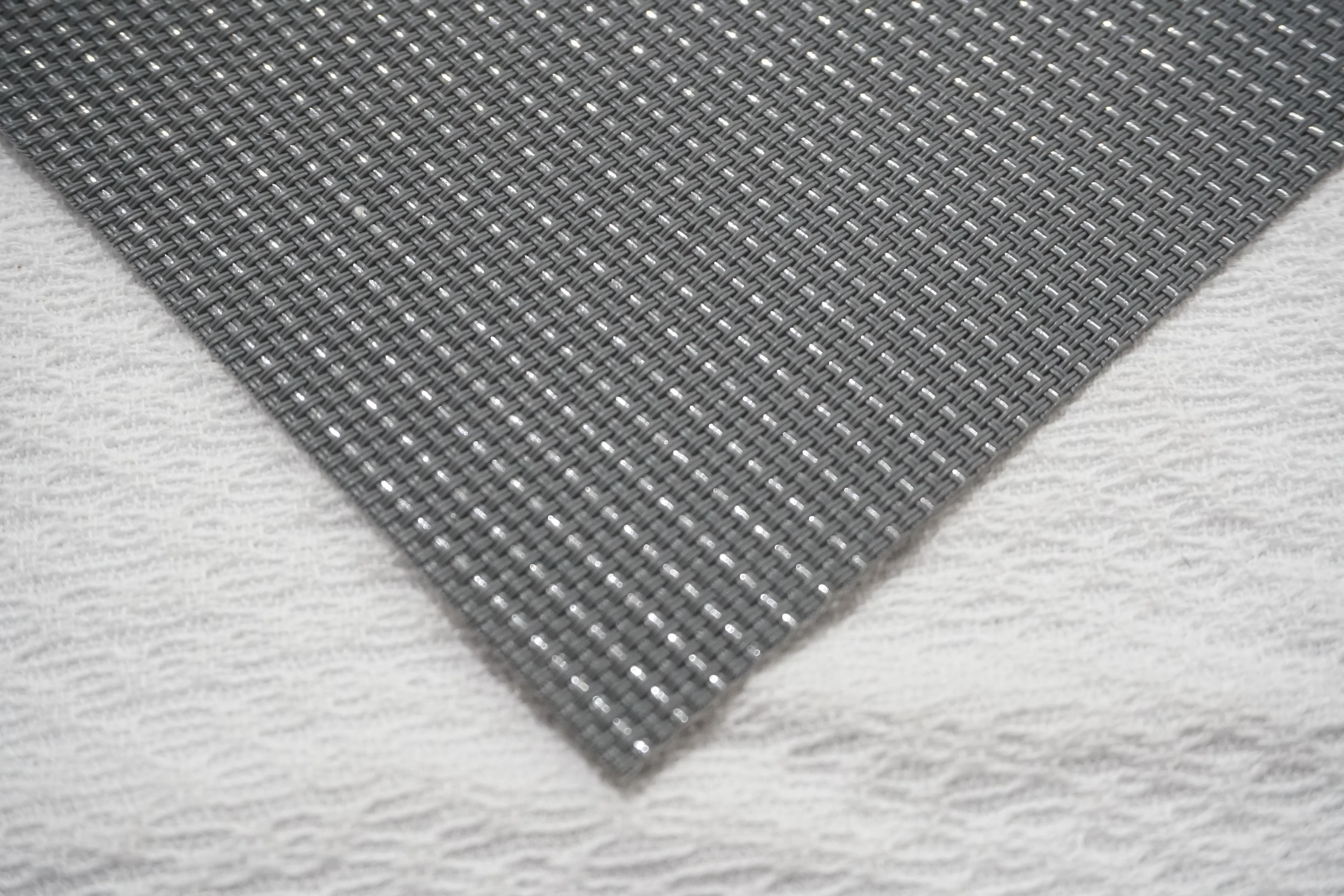 Dainty Home Natural Shimmer Woven Lurex Textilene Crossweave With Embedded Lurex Reversible 15" x 15" Square Placemats