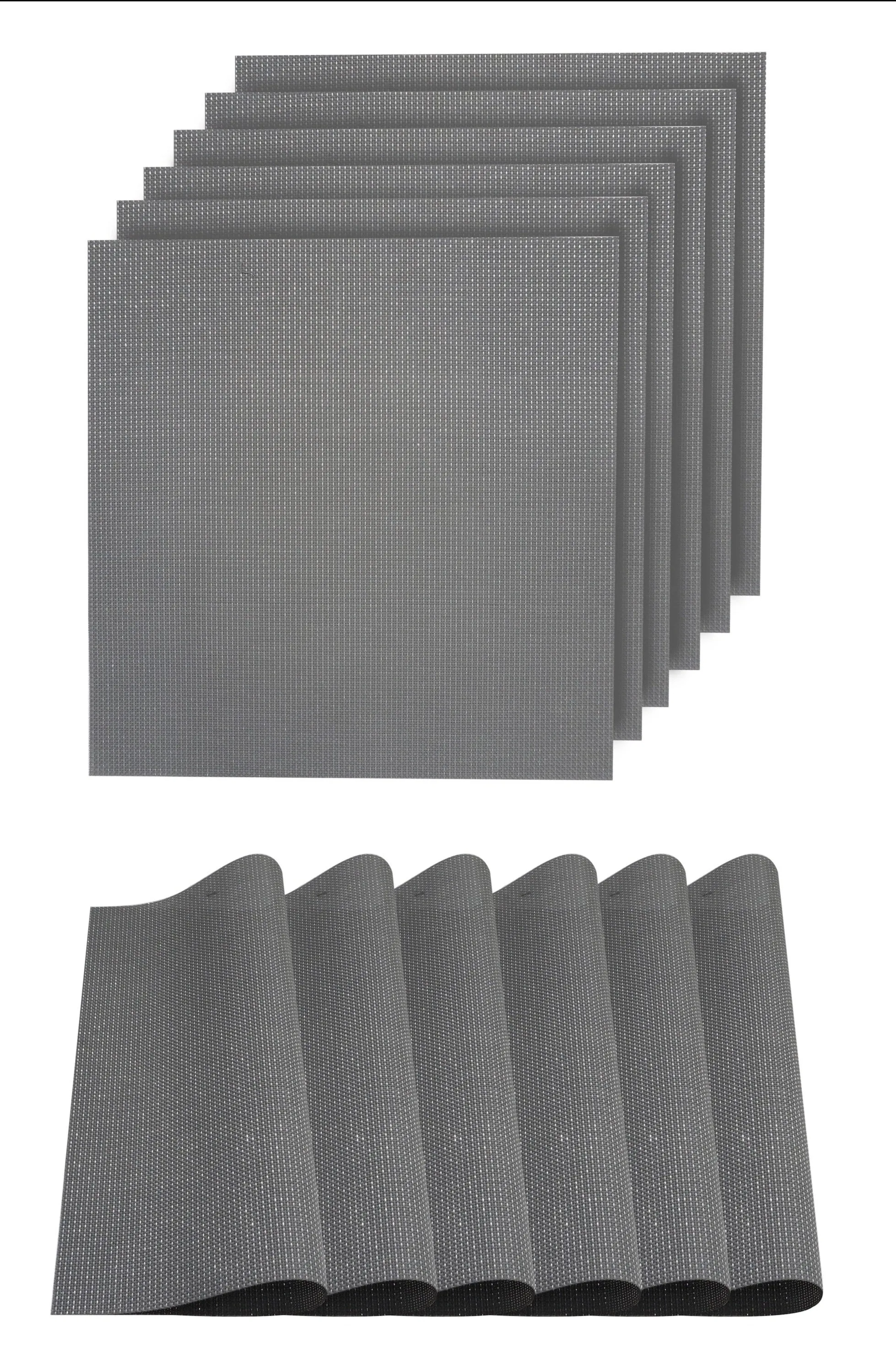 Dainty Home Natural Shimmer Woven Lurex Textilene Crossweave With Embedded Lurex Reversible 15" x 15" Square Placemats