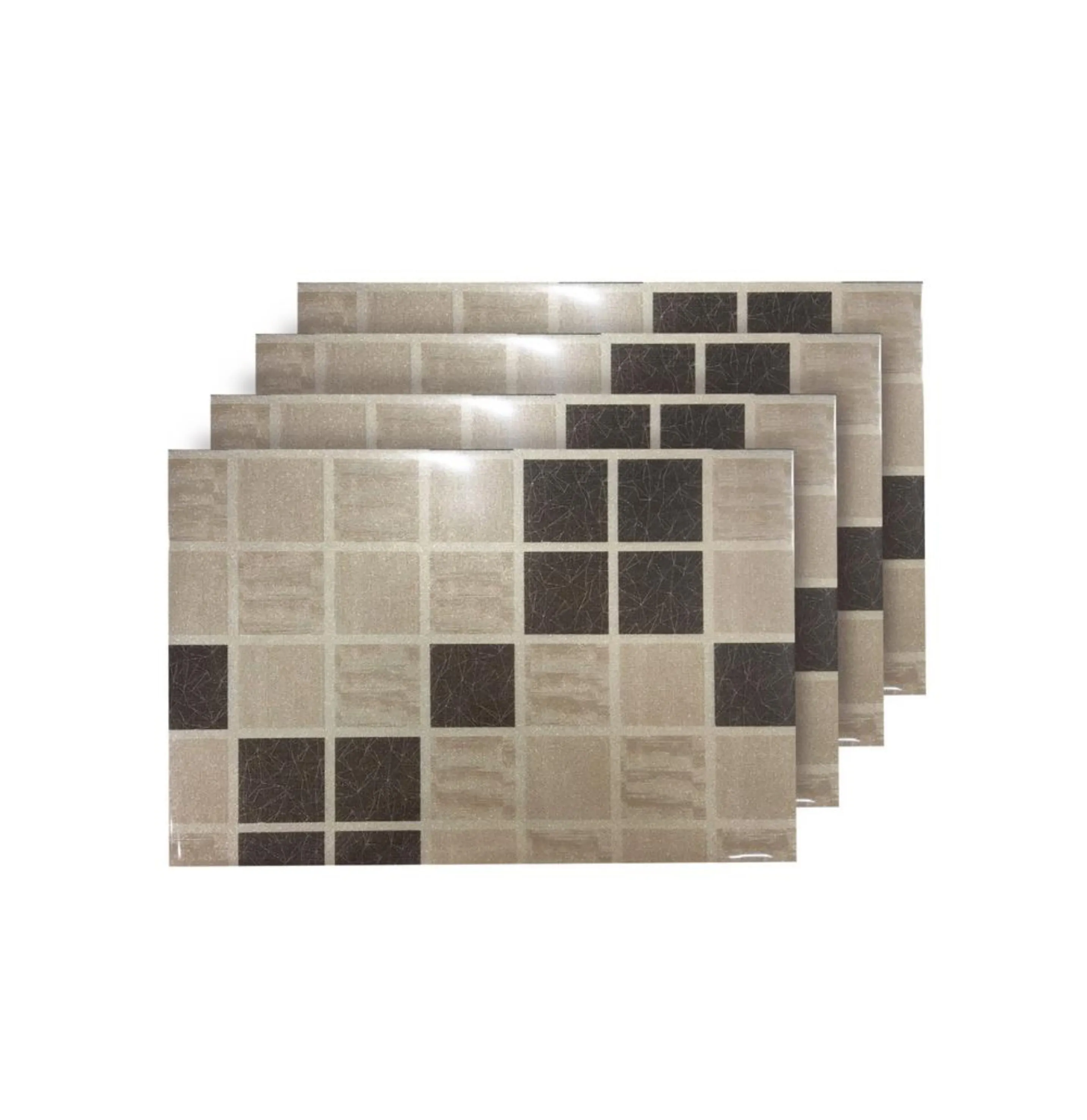 Dainty Home Shimmer Blocks Reversible Metallic Printed Set of 4 Placemats
