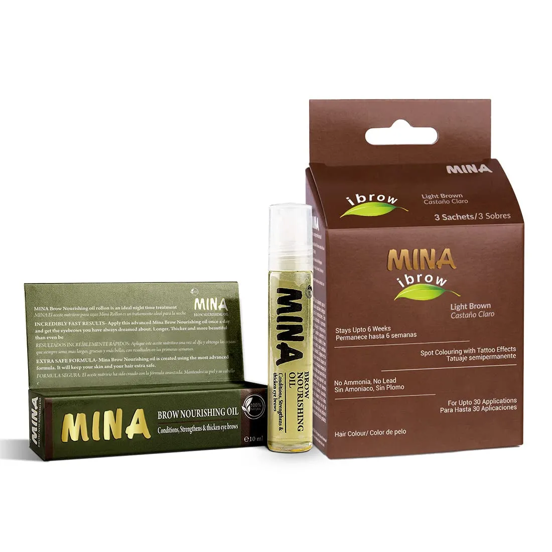 Dark Brown Powder | Natural Spot Coloring Brow Tinting Kit with Brush | Water & Smudge Proof, Instant Brow Dye, 100% Gray Coverage