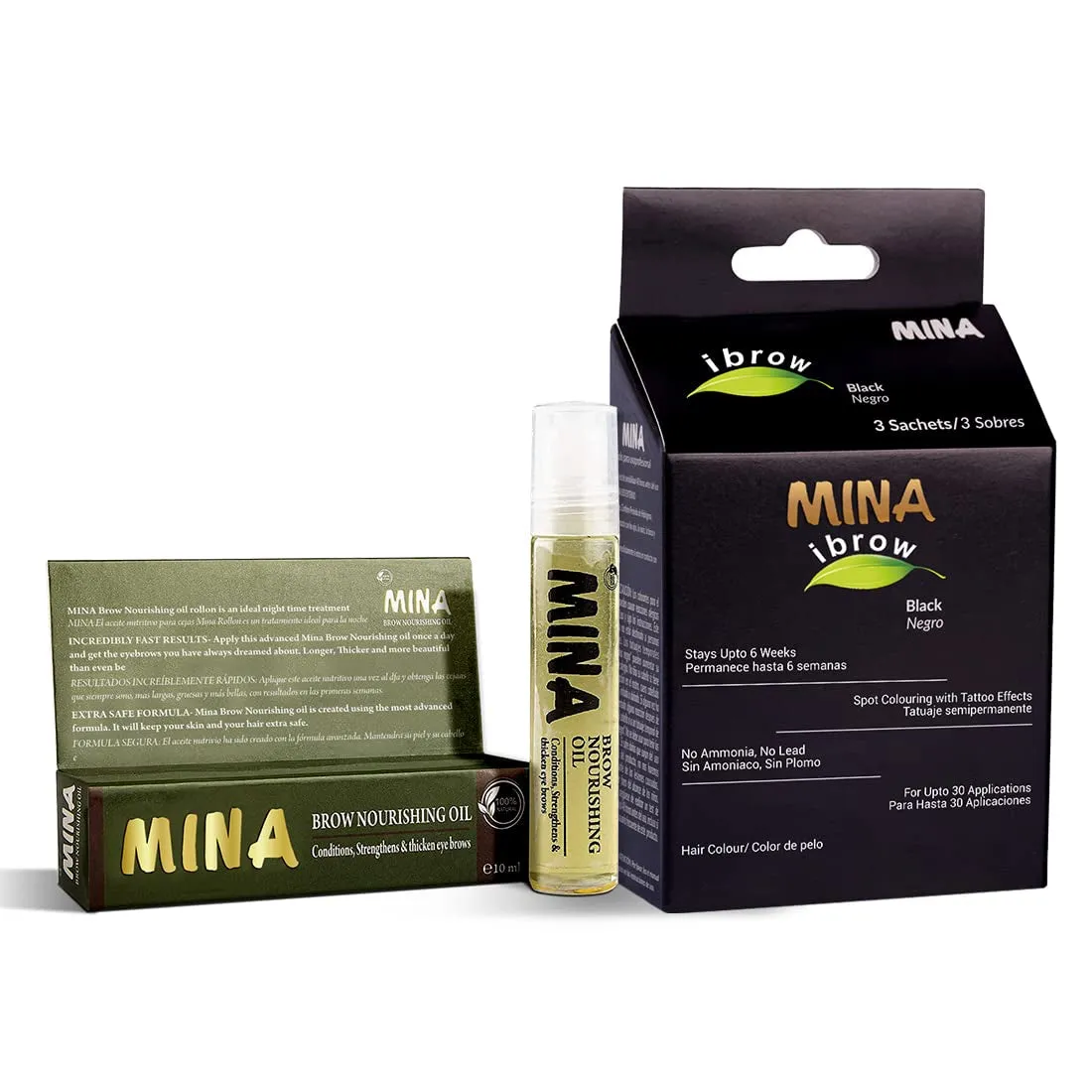Dark Brown Powder | Natural Spot Coloring Brow Tinting Kit with Brush | Water & Smudge Proof, Instant Brow Dye, 100% Gray Coverage