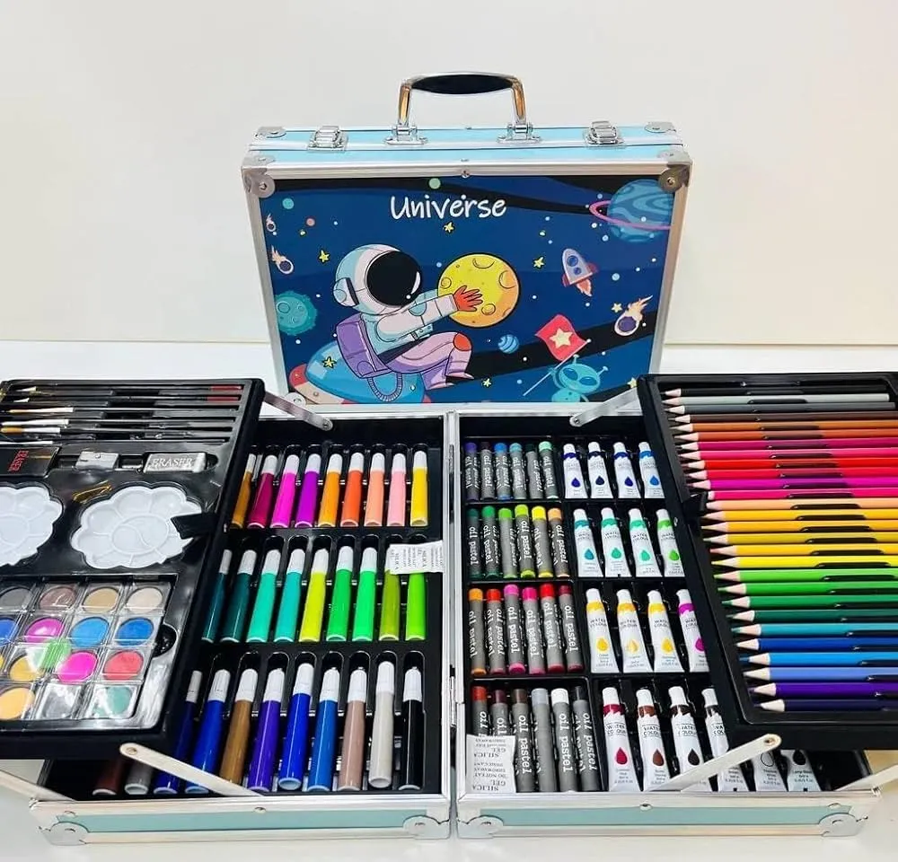 Deluxe Universe-Themed Art Set for Kids – 145-Piece Painting & Coloring Kit