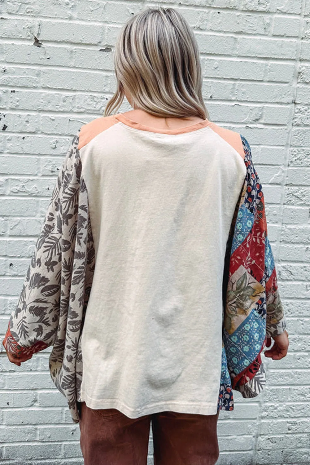 Desert Spirit Patchwork Sleeve Top