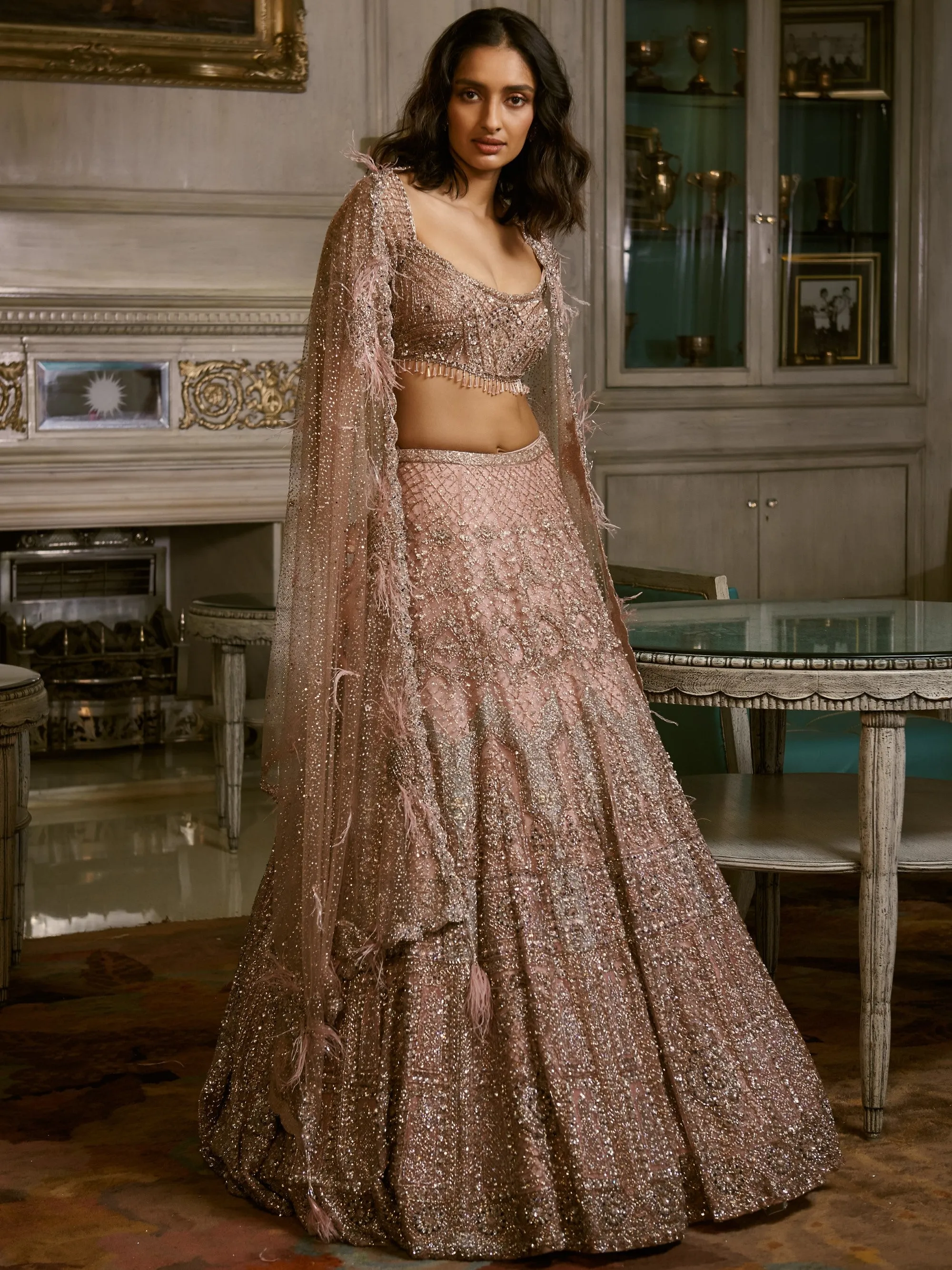Dust Pink Nikolina Lehenga Set