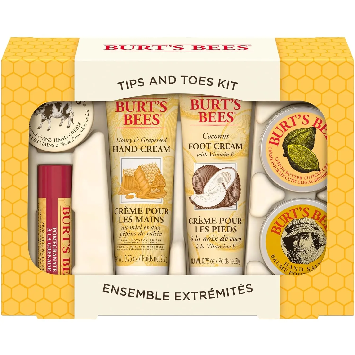 Essential Everyday Beauty Valentines Day Gifts Set, 5 Travel Size Products - Deep Cleansing Cream, Hand Salve, Body Lotion, Foot Cream and Lip Balm