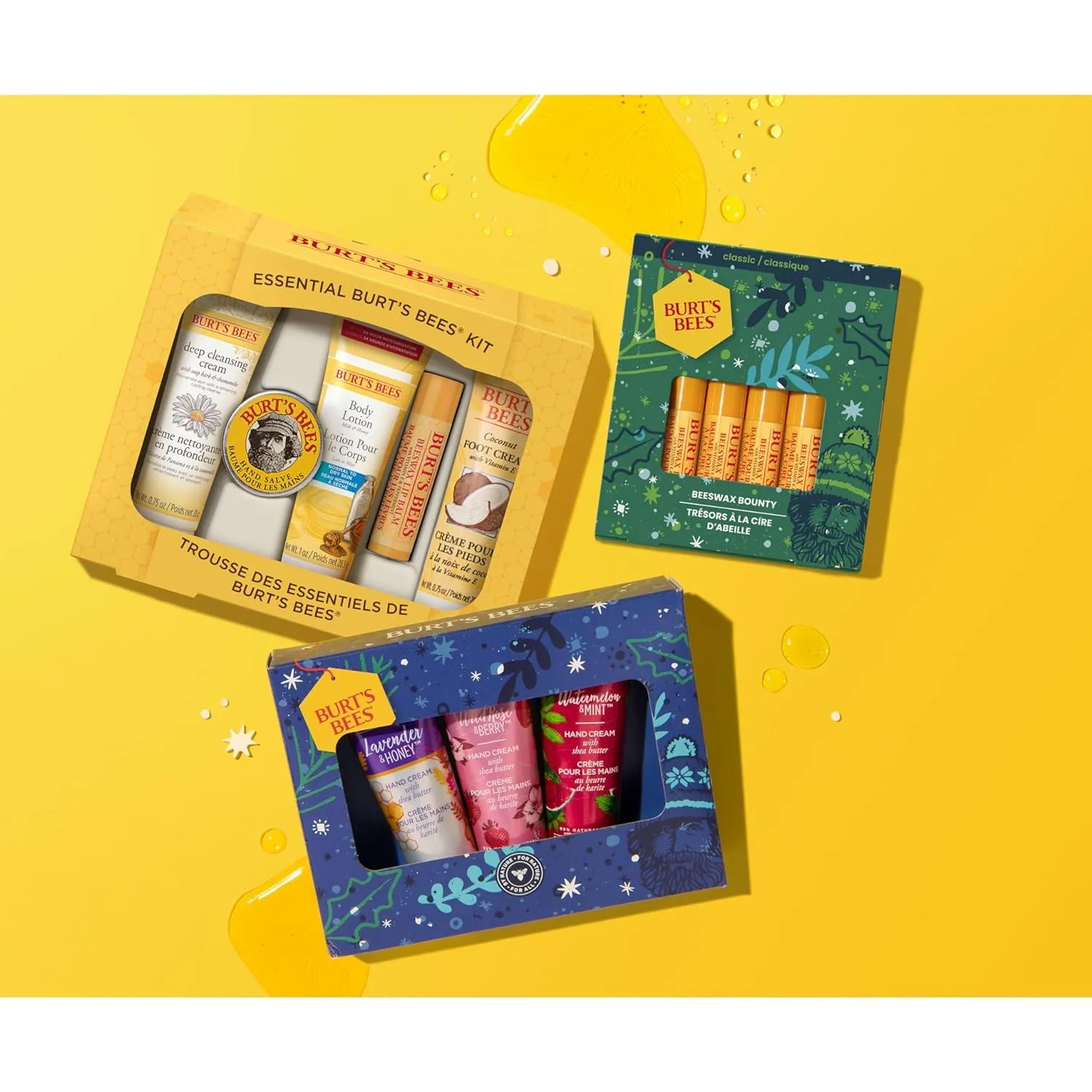 Essential Everyday Beauty Valentines Day Gifts Set, 5 Travel Size Products - Deep Cleansing Cream, Hand Salve, Body Lotion, Foot Cream and Lip Balm
