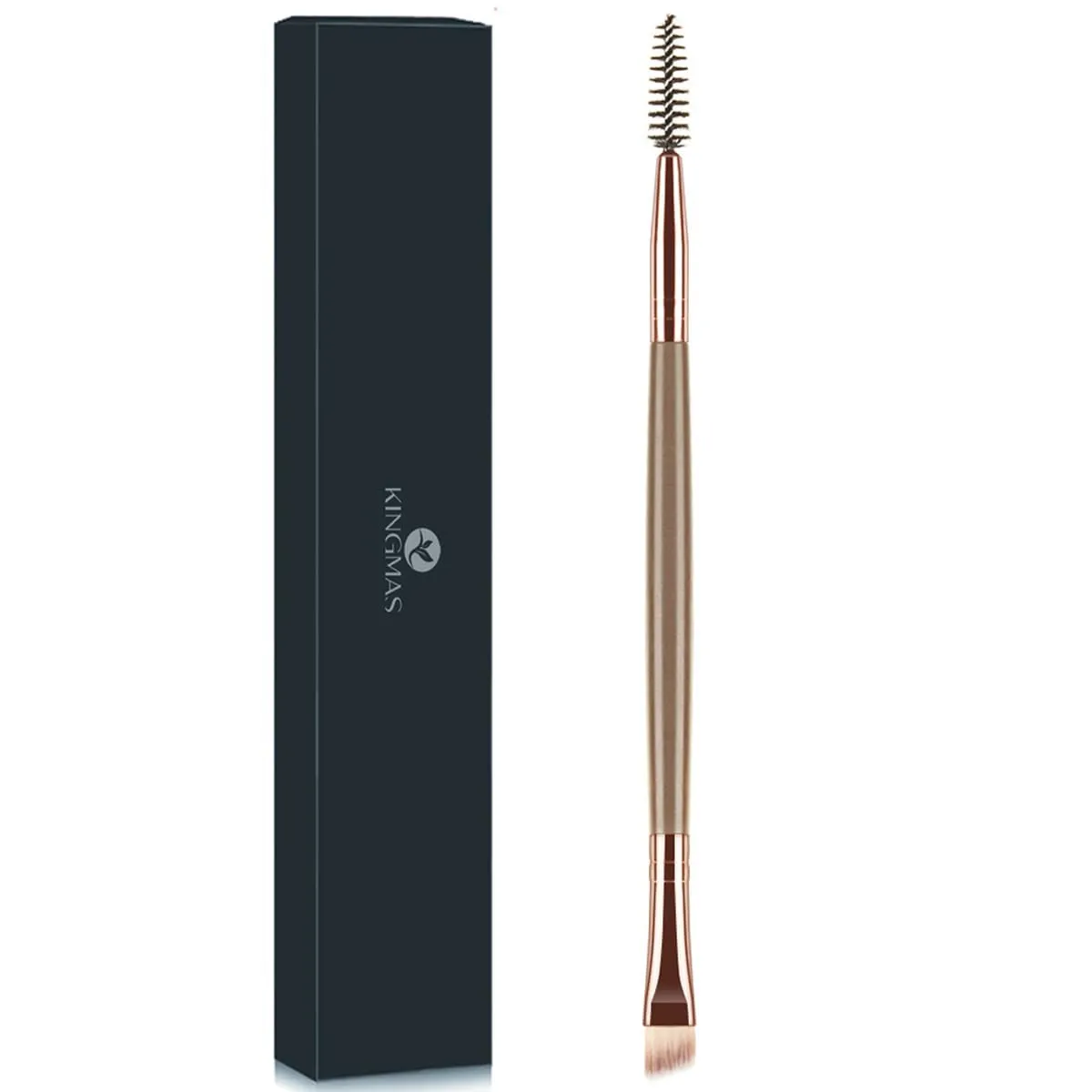 Eyebrow Brush, Professional Dual Angled Eye Brow Brush and Spoolie Brush Eyelash Comb Eyebrow Tool (Black)